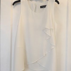 Context White Flowy Draped Tank Top Size Medium